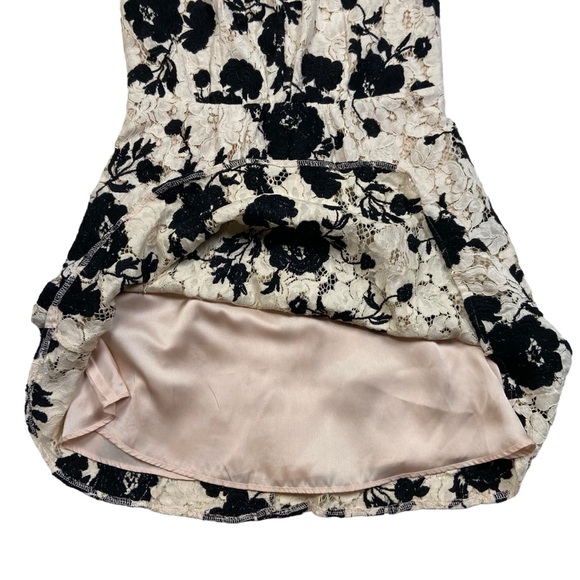 LAVENDER BROWN Fit and Flare Rose Floral Lace Jacquard Dress S - Picture 7 of 16